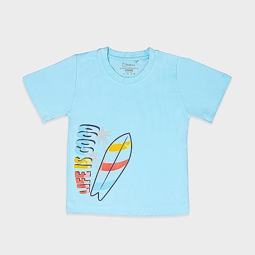 Image of Kidbea Baby Boys 100% Bamboo Soft Cotton Half Sleeve T-Shirt Multicolor