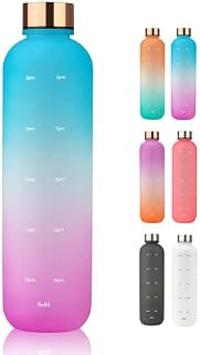 HKTOPCNE 1 Litre Sports Water Bottle Cycling BPA Free for Gym Running Climbing Hiking Mountaineering (Blue Purple)