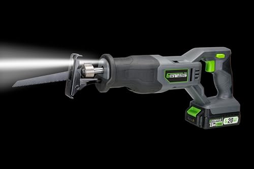 Genesis G20MAX 20V Reciprocating Saw Variable-Speed with 2.0Ah Battery & Charger, 1" Stroke Length, Tool-less Blade Clamp (GLRS20B) thumbnail 4