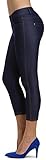 Prolific Health Women's Jean Look Jeggings Tights Slimming Many Colors Spandex Leggings Pants S-XXXL (Large, Navy Blue Capri)