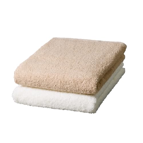 Terry Labo [泉州タオル]吸水力と肌触りが自慢のデイリーユースバスタオル オフホワイト・ベージュ 2枚