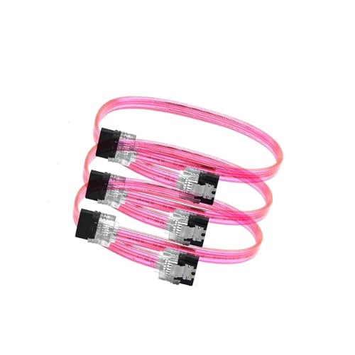 Cable SATA III 6 Gb/s 10 cm Conectores 180 Grados Rosa miniatura 2