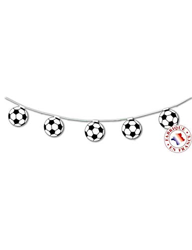Guirlande papier Foot 5 mètres - Blanc - Taille Unique