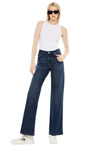 SALT TREE Kancan - Samia High Rise Wide Leg Jeans - Essential, kc20030D