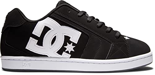 DC Men's Net Skate Casual Shoe Skateboarding, Black/Black/White, 10.53