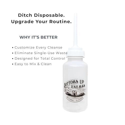 Image of BUE Reusable Enema Bottle -10oz BPA-Free. Bottoms Up Enemas