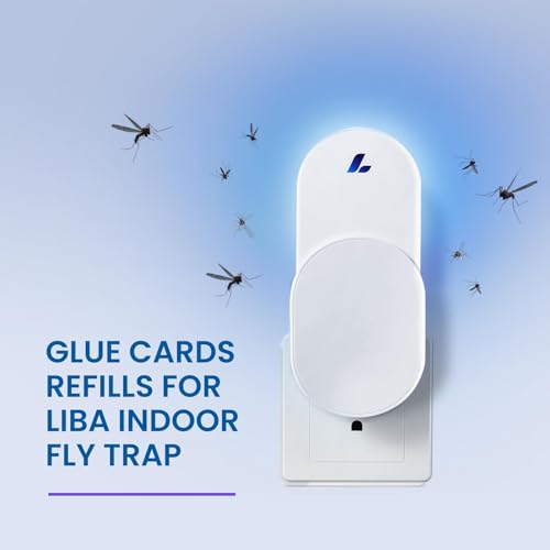 LiBa 3 Pack Glue Card Refill for LiBa Flying Insect Trap, Fruit Fly Traps for Indoors, Gnat Traps for House Bug Light Trap Indoor Replacement Glue Boards