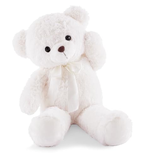 YunNasi Big Teddy Bear Stuffed Animal 35 inches Giant Stuffed Bear Gift for Girlfriend Children on Birthday, White