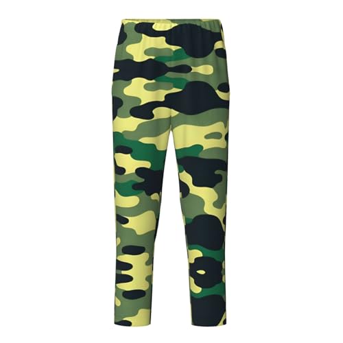Pajama Pants Pajama Bottoms with Elastic Waistband Sleepwear Lounge PantsCamouflage Green 1