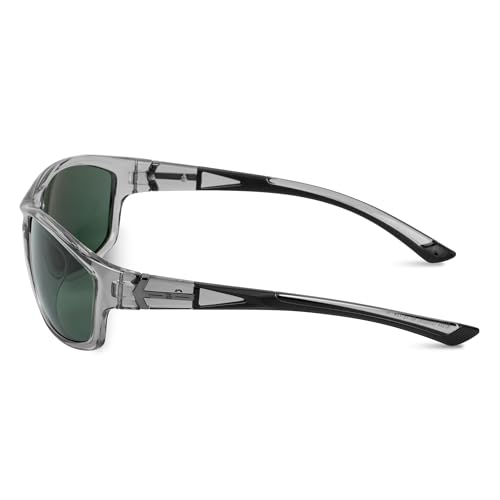 Image of BNUS Polarized Corning Glass Lens Sunglasses for Men Fishing & Driving | Durable scratch-resistant lenses, matte no-paint frame, wrap-around, great for running, cycling & all-day wear