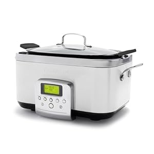 GreenPan Elite 8 – in -1 Programmable 6QT Electric Slow Cooker, Dishwasher Safe Lid & Removable Crock, PFAS-Free Healthy Ceramic Nonstick Multi-Cooker, Sear, Sauté/Brown, Steam Basket, Roast, White