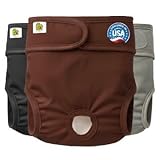 PET MAGASIN Couches Lavables pour Chiens (Paquet de 3) - Réutilisables avec Un Grand Pouvoir Absorbant pour Les Animaux Mâles et Femelles, Chiens, Chiots (Original, L)