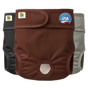 Pet Magasin® Super Absorbent Reusable Dog Diapers for Females (3-Pack) - Ideal Heat Solution, Washable Doggie Diapers for Female Dog - Perfect Doggie in Heat & Period (Original, S (11”-16” Waist))