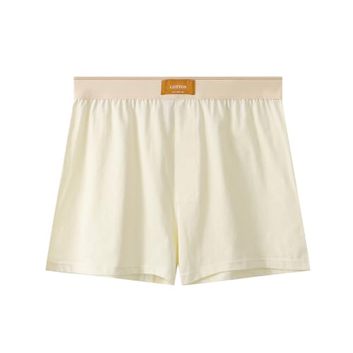 Generic Mens Underwear Boxer Briefs Solid Mid Waist Short Panty Loose Fit Stretch Home Underwear Boxer Briefs