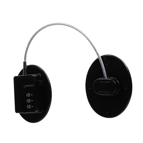 PEPLAYTAL Cerradura de Combinación para Frigorífico y Armarios Bloqueo Seguro para Puertas Taladros Tornillos Protección Infantil Eficaz Adhesivo Duradero Negro Ovalado