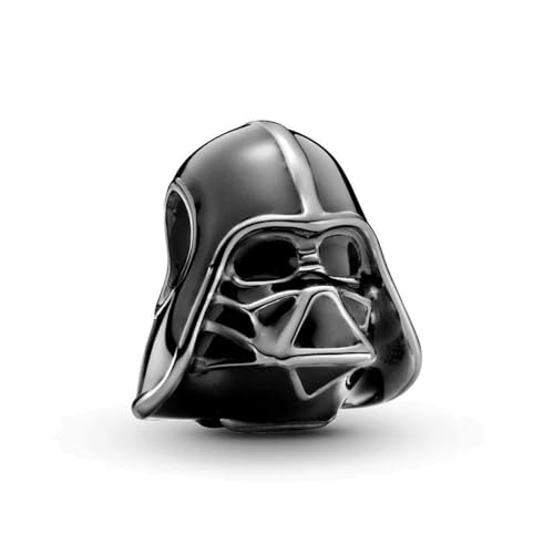 Cherqimere 925 Sterling Silver Charms for Bracelets Necklaces Space War Character Charms,Compatible With Pandora Beads Gift for Women and Men (Darth Vader Helmet Charm MX0455)