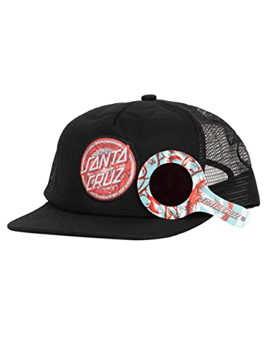 Santa Cruz Men s Decoder Roscopp Mesh Trucker High Profile Hats,One Size,Black