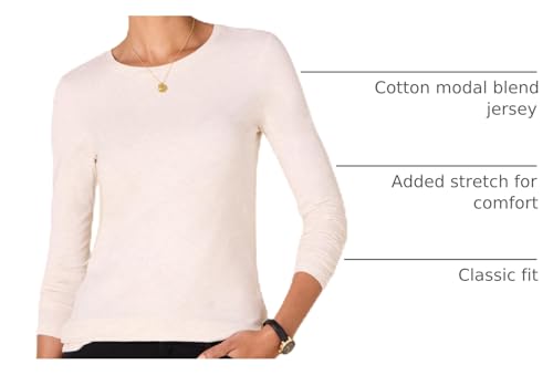 Amazon Essentials Damen Langärmeliges T-Shirt mit Rundhalsausschnitt in klassischer Passform (Erhältlich in Übergröße), Oatmeal Heather, XX-Large