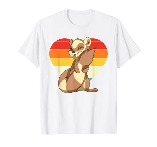 Pet Parent Heart Animal Lover Retro Huron Camiseta