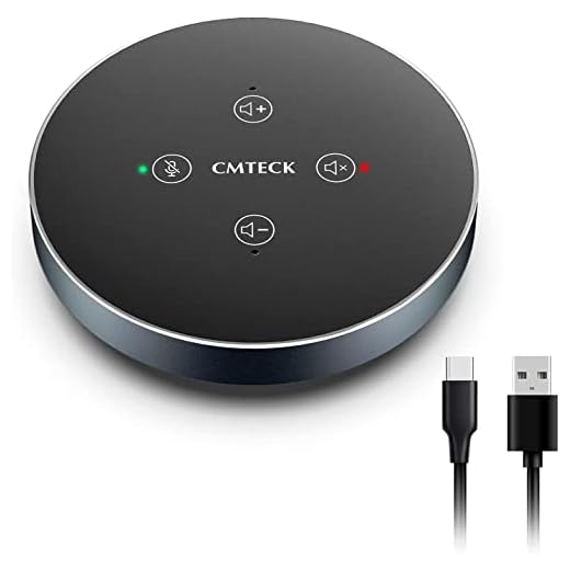 CMTECK USB Conference Speakerphone with Microphone for Home Office Conference Calls - 360° Voice Pickup