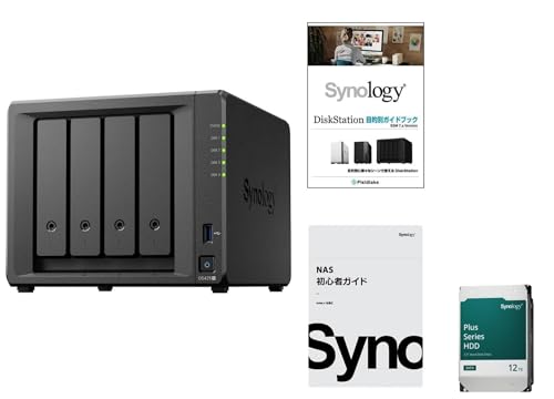 Synology NAS 4ベイ DiskStation DS425+ & Synology HDD 12TB HAT3310-12Tx4台