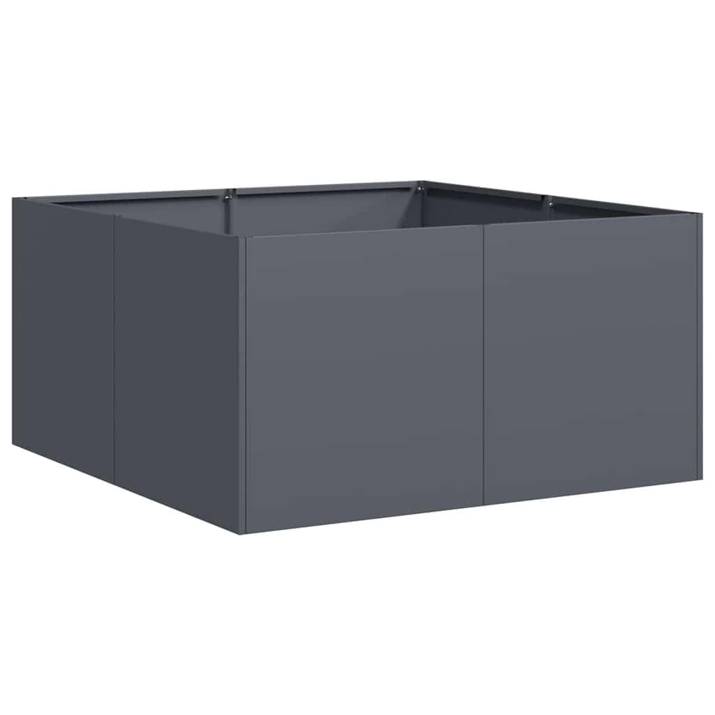 Jardinière carrée anthracite en acier laminé à froid design épuré