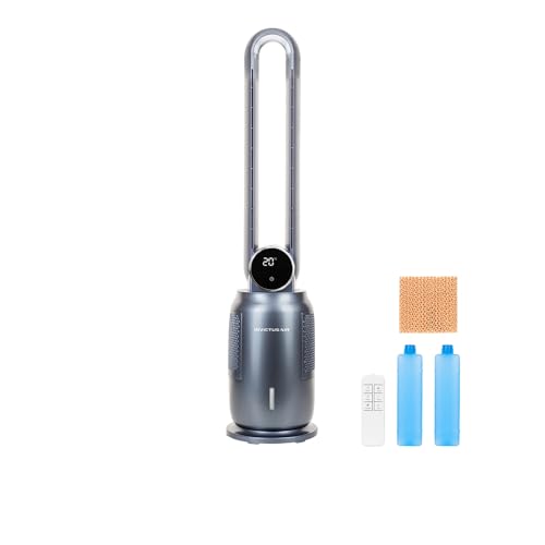 Genius Invictus AIR AC7 Turmventilator Mobile Klimaanlage 6 tlg, Luftkühler, 12h Timer, 12 Geschwindigkeiten, Ventilator, Wasserkühlung, 2...