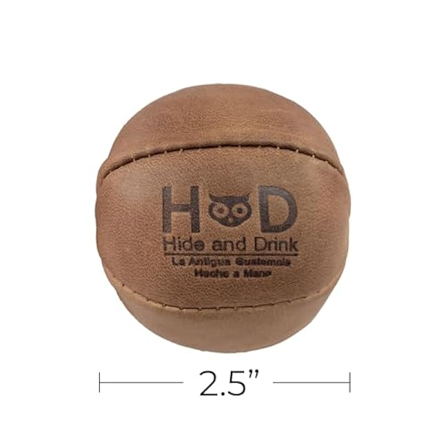 Hide & Drink, Stress Ball, Relieve Fidgeting and Anxiety, Exercise Hand, Squishy Tension Accessory, Great for The Office, Classic Style, Full Grain Leather, Handmade, Single Malt Mahogany