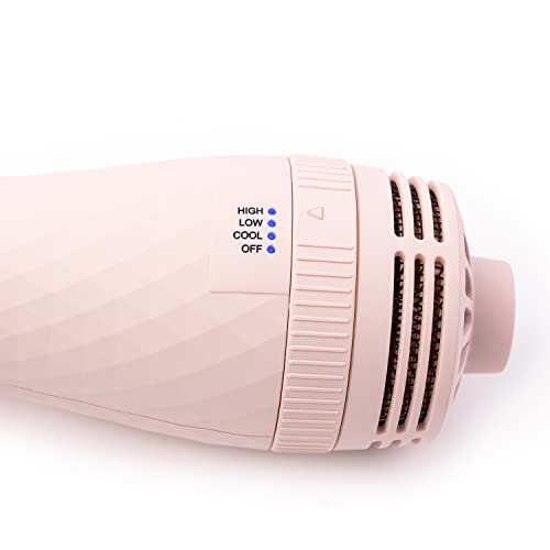 L'ange Hair Le Volume 2-In-1 Titanium Brush Dryer Blush | 75Mm Hot Air Blow Dryer Brush In One With Oval Barrel | Hair Styler For Smooth, Frizz-Free Results For All Hair Types #TOP4