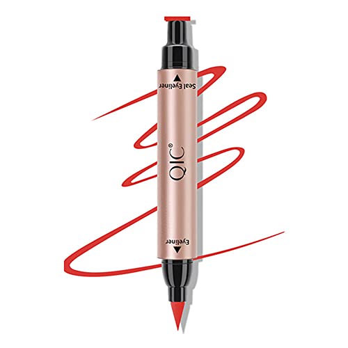 Go Ho Liquid Eyeliner Stamp Wingliner,Bright Red Winged Eyeliner Stamps For Cat Eyes,Long Lasting Super Slim Precise Felt Tip Liquid Eye Liner Tattoo Tools,1 Pc cover
