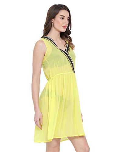 Image of oxolloxo Women's V Neck Polyester Beachwear Dress