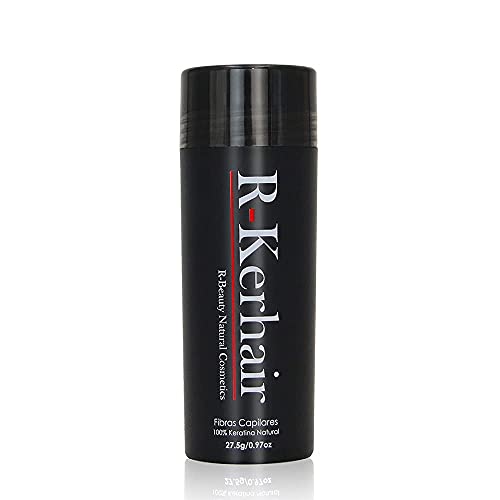 R-Beauty Fibras Capilares Densificadoras de Keratina 100% Natural - Aplicador y Fijador Opcionales (Castao Medio)