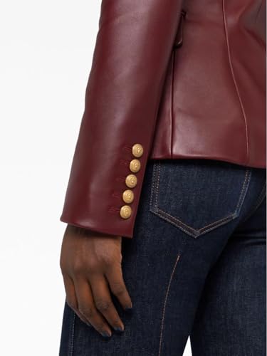 SID Genuine Lambskin Leather Black Women’s Single Button Blazer with Full Sleeves Suit Style for Office Wear3