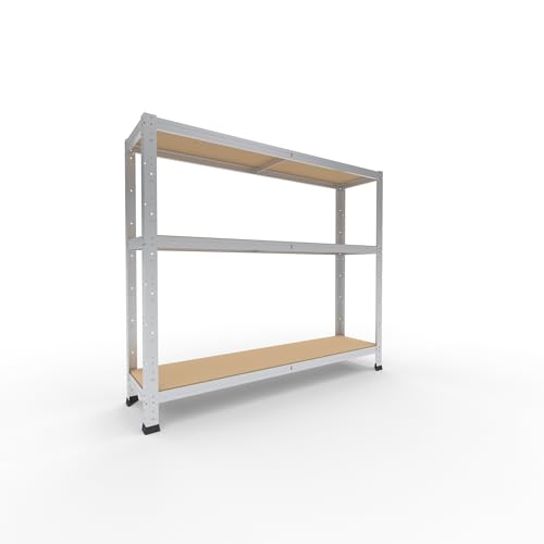 shelfplaza® 100x120x30cm Home Schwerlastregal verzinkt/Metallregal mit 3 Böden/Kellerregal Metall, Garagenregal, Werkstattregal oder Regal Lagerregal/Steckregal Metall mit 175kg Tragkraft