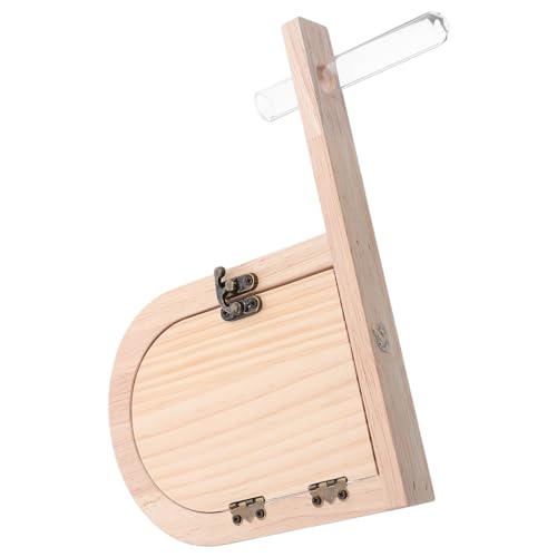 NUOLUX 童話ドア形状コンセントカバー 木製ソケットプロテクター ペット プラグガード 壁掛け試験管花瓶付き キッズルーム用保護カバー