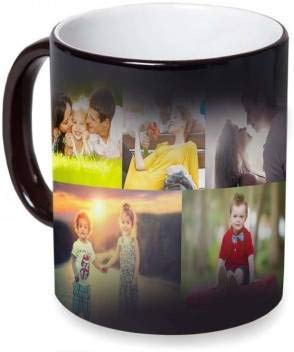 SK Prints Magic Mug Personalised Custom Photo Quote Name Magic Mug for Birthday Gift, Anniversary Gift Ect Ceramic Mug with Photo - Black, 325ml, 1No