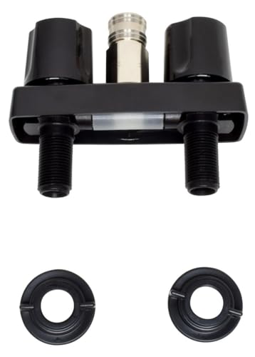 Exterior Spray Port 4 Inch Center 1-1/2 Inch Shank Length 2 Black Knob Handle Plastic Compression Valve Black Plastic Underbody
