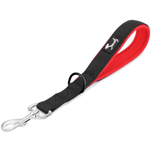 PETTOM Kurzführer Hund mit Griff Strapazierfähigem Nylongewebe Kurze Hundeleine für Hundetraining Geeignet (M: 2.5 x 32 cm, Schwarz)
