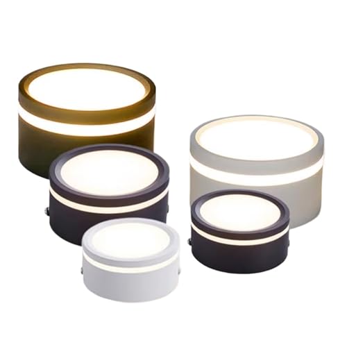 eufeifeiegds AC110V 220V LED�_�E�����C�g�X�|�b�g���C�g�\�ʎ���LED�_�E�����C�g�T�C�h�����V�䃉�C�g5W 7W 9W 12W 15W�k���X�^�C��(Warm white 3000K,7W Black)