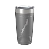 Canandaigua Lake Map Tumbler Travel Mug Insulated Laser Engraved Coffee Cup New York 20 oz Dark Gray