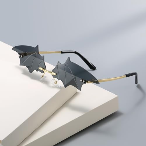Halloween Flame Sunglasses Devil Glasses Goth Vampire Accessories Bat Wing glasses, For Women Men3