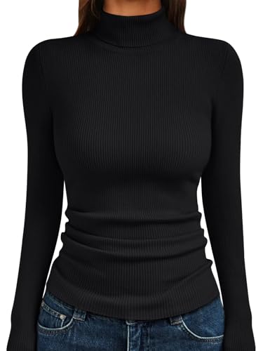 LILLUSORY Womens Turtleneck Ribbed Sweaters Pullover...