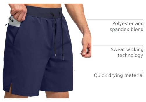 Image of Soothfeel Men's Running Shorts with Zipper Pockets 9 inch / 7 inch / 5 inch Quick Dry Eight Basketball Gym Workout Athletic Shorts