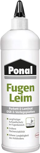 Ponal Parkett & Laminat Fugenleim transparenter Kleber für Bodenbeläge wasserfester Fugen Klebstoff alterungsbeständiger Weißleim als Aufquellschutz 1 x 1 kg Flasche