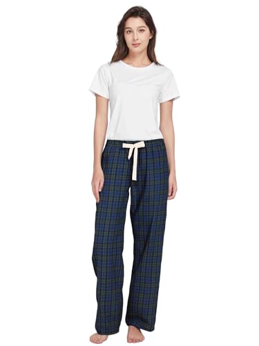 Women's Cotton Flannel Pajama Pants, Soft Lounge Bottoms with Pockets2