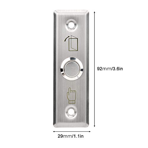 Restokki 12V Door Access Control Switch Exit Push Release Button, Stainless Steel Home Security System, Door Entry keypad