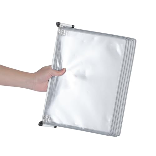 Portadocumentos para colgar pared A4 con 5 páginas abatibles gris de plástico resistente 5
