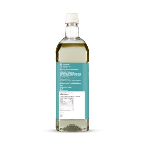 Image of Pure & Sure Organi Cold Pressed Coconut Oil 1L | Natural & Pure Nariyal Tel | Used for Cooking, Skin, Hair, Baby massage & Oil Pulling| Nutrient Rich & Chemical Free
