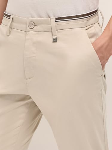 Image of Men's Grey Cotton Straight Fit Casual Trouser