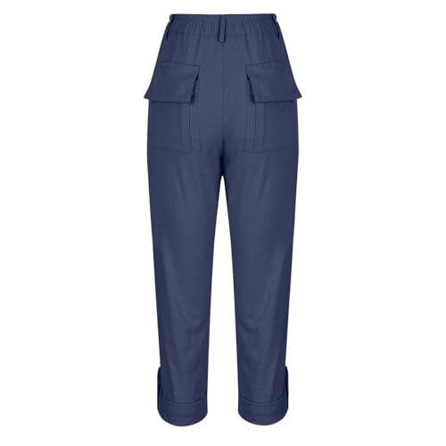 Anjikang Work Pants Women Dressy Casual Plus Size Wide Leg Cargo Khakis High Waist Straight Twill Chino Slacks Ankle Pants4